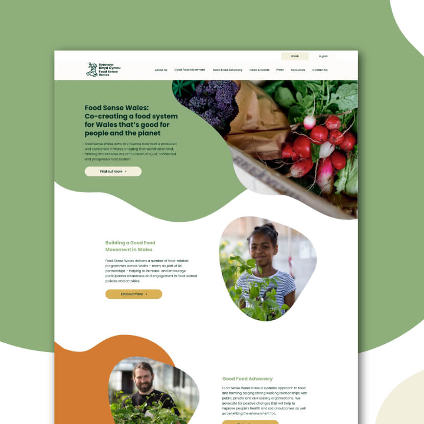 Food sense Wales new site desktop