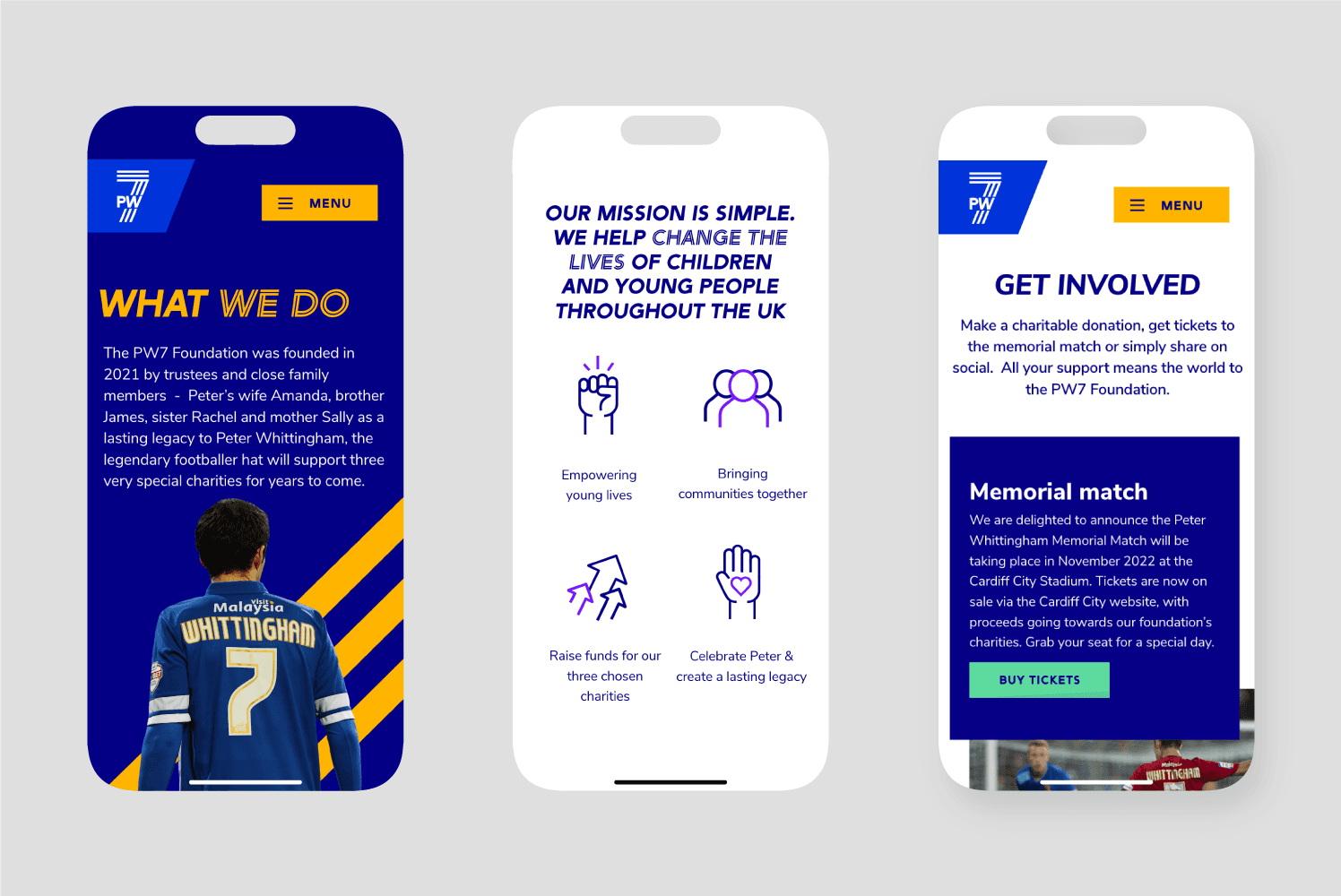 PW7 phone mockups