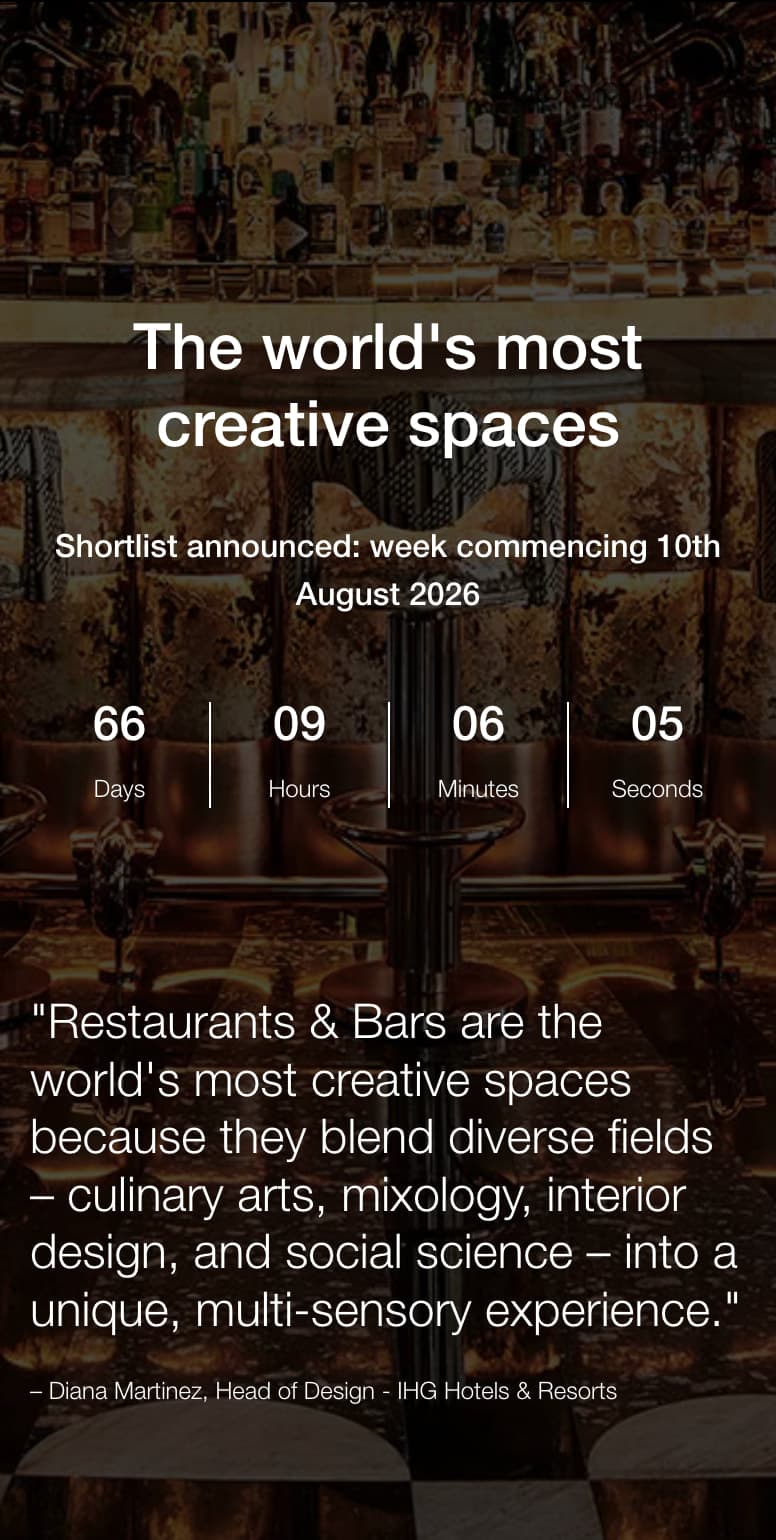 Restaurant & Bar Design Awards mobile homepage