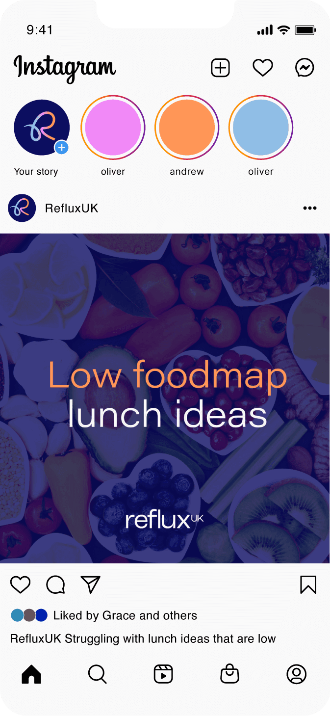 Reflux UK mobile instagram screen 3